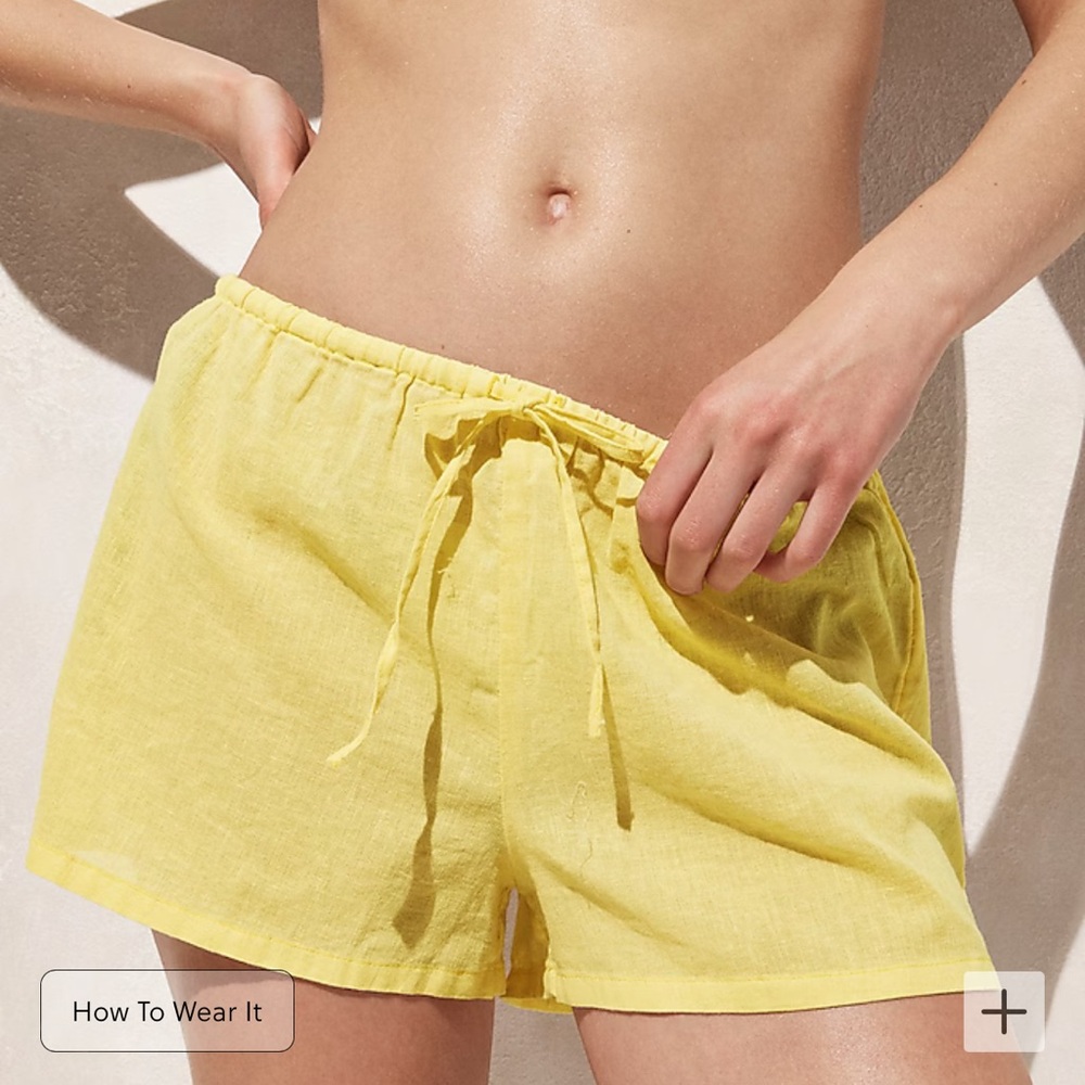J. Crew Featherweight Linen-Blend Beach Short - Fresh Lemon, Large